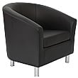 Collage Vinyl Tub Chairs With Metal Legs - Black