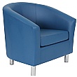 Collage Vinyl Tub Chairs With Metal Legs - Blue