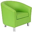 Collage Vinyl Tub Chairs With Metal Legs - Lime