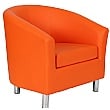 Collage Vinyl Tub Chairs With Metal Legs - Orange