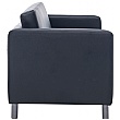 Alvar Bonded Leather Sofas - Three Seater - Black