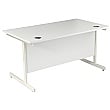 Karbon K1 Rectangular Cantilever Office Desks with Single Fixed Pedestal