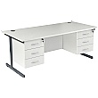 NEXT DAY Karbon K1 Rectangular Cantilever Office Desks with Double Fixed Pedestals