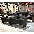 NEXT DAY Eclipse Black Rectangular Panel End Desks With Single Fixed Pedestal