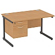 Rectangular Cantilever Desks With Single Fixed Ped
