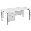 NEXT DAY Karbon K4 Rectangular Bench Desks with Single Fixed Pedestal
