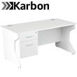 NEXT DAY Karbon K4 Rectangular Panel End Desk With Single Fixed Pedestal