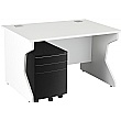 NEXT DAY Karbon K4 Rectangular Panel End Desk With 3 Drawer Mobile Metal Pedestal