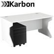 NEXT DAY Karbon K4 Rectangular Panel End Desk With 3 Drawer Mobile Metal Pedestal