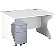 NEXT DAY Karbon K4 Rectangular Panel End Desk With 3 Drawer Slimline Mobile Metal Pedestal