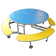 8 Seat Folding Dining Units With Benches