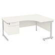 NEXT DAY Vogue White Ergonomic Cantilever Desks With Single Fixed Pedestal
