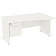 NEXT DAY Vogue White Wave Panel End Desks With Single Fixed Pedestal