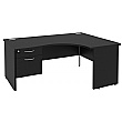 NEXT DAY Eclipse Black Ergonomic Panel End Desks With Single Fixed Pedestal