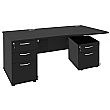 NEXT DAY Eclipse Black Wave Cantilever Desks With Desk High & Mobile Pedestal