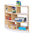 Open Back 3 Shelf Curved Classroom Storage Unit
