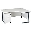 NEXT DAY Karbon K1 Ergonomic Cantilever Office Desks With Tall Under Desk Pedestal