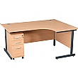 NEXT DAY Karbon K1 Ergonomic Cantilever Office Desks With Narrow Under Desk Pedestal