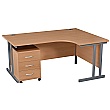 NEXT DAY Karbon K3 Ergonomic Deluxe Cantilever Desk With Low Mobile Pedestal