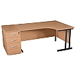 NEXT DAY Karbon K3 Ergonomic Deluxe Cantilever Desk With 800D Desk End Pedestal