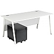 Karbon K6 A-Frame Rectangular Desks With Metal Low Mobile Pedestal