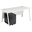 Karbon K6 A-Frame Rectangular Desks With Metal 3 Drawer Mobile Pedestal