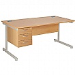 NEXT DAY Commerce II Rectangular Desks With Single Fixed Pedestal