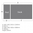 Commerce II Rectangular Desks With Desk High Pedestal