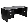 NEXT DAY Karbon K2 Rectangular Panel End Office Desks with Double Fixed Pedestals