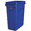 Blue Recycling Slim Jim Vented Bin with Lid