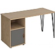 Flores Home Office Desk with Fixed Cupboard Pedestal