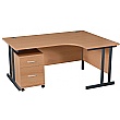 NEXT DAY Karbon K3 Ergonomic Deluxe Cantilever Desk With Low Mobile Pedestal
