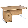 NEXT DAY Karbon K1 Rectangular Cantilever Office Desks with Low Mobile Pedestal