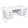 NEXT DAY Karbon K1 Rectangular Cantilever Office Desks with Double Fixed Pedestals