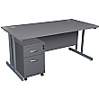 NEXT DAY Karbon K3 Rectangular Deluxe Cantilever Desk With Single Mobile Pedestal