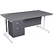 NEXT DAY Karbon K3 Rectangular Deluxe Cantilever Desk With Single Fixed Pedestal