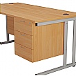 NEXT DAY Commerce II Deluxe Rectangular Desks With Single Fixed Pedestal