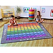 Rainbow 100 Square Counting Grid Carpet