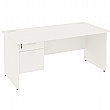 NEXT DAY Vogue White Rectangular Panel End Desks With Single Fixed Pedestal