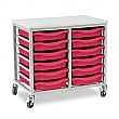 Mobile Double Column 12 Tray Trolley