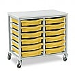 Mobile Double Column 12 Tray Trolley