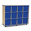 Coloured Edge 12 Tray Quad Storage Unit