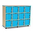 Coloured Edge 12 Tray Quad Storage Unit