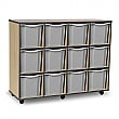 Coloured Edge 12 Tray Quad Storage Unit