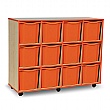 Coloured Edge 12 Tray Quad Storage Unit