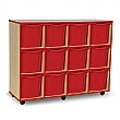 Coloured Edge 12 Tray Quad Storage Unit