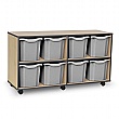 Coloured Edge 8 Tray Quad Storage Unit