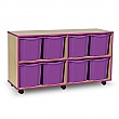 Coloured Edge 8 Tray Quad Storage Unit