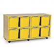 Coloured Edge 8 Tray Quad Storage Unit