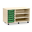 6 Tray Single Storage Unit With 2 Adjustable Shelves